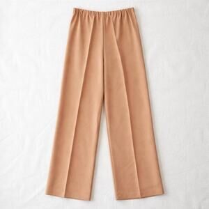 Minimalist neutral tan Camel wide legs Pleated Classic Basic Normcore Old Money
